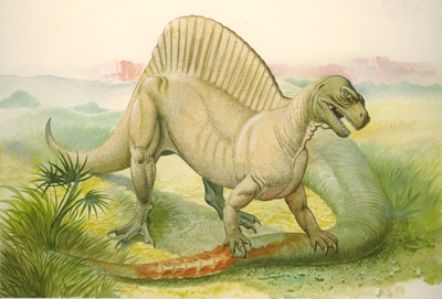 Частично четвероногий спинозавр